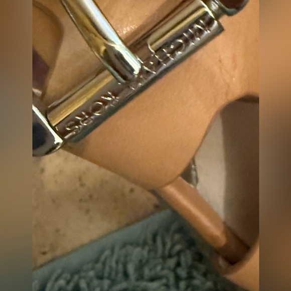 MICHAEL Michael Kors Carla Nude Leather
Platform Wood stacked heel Sandals 7 - Picture 11 of 13